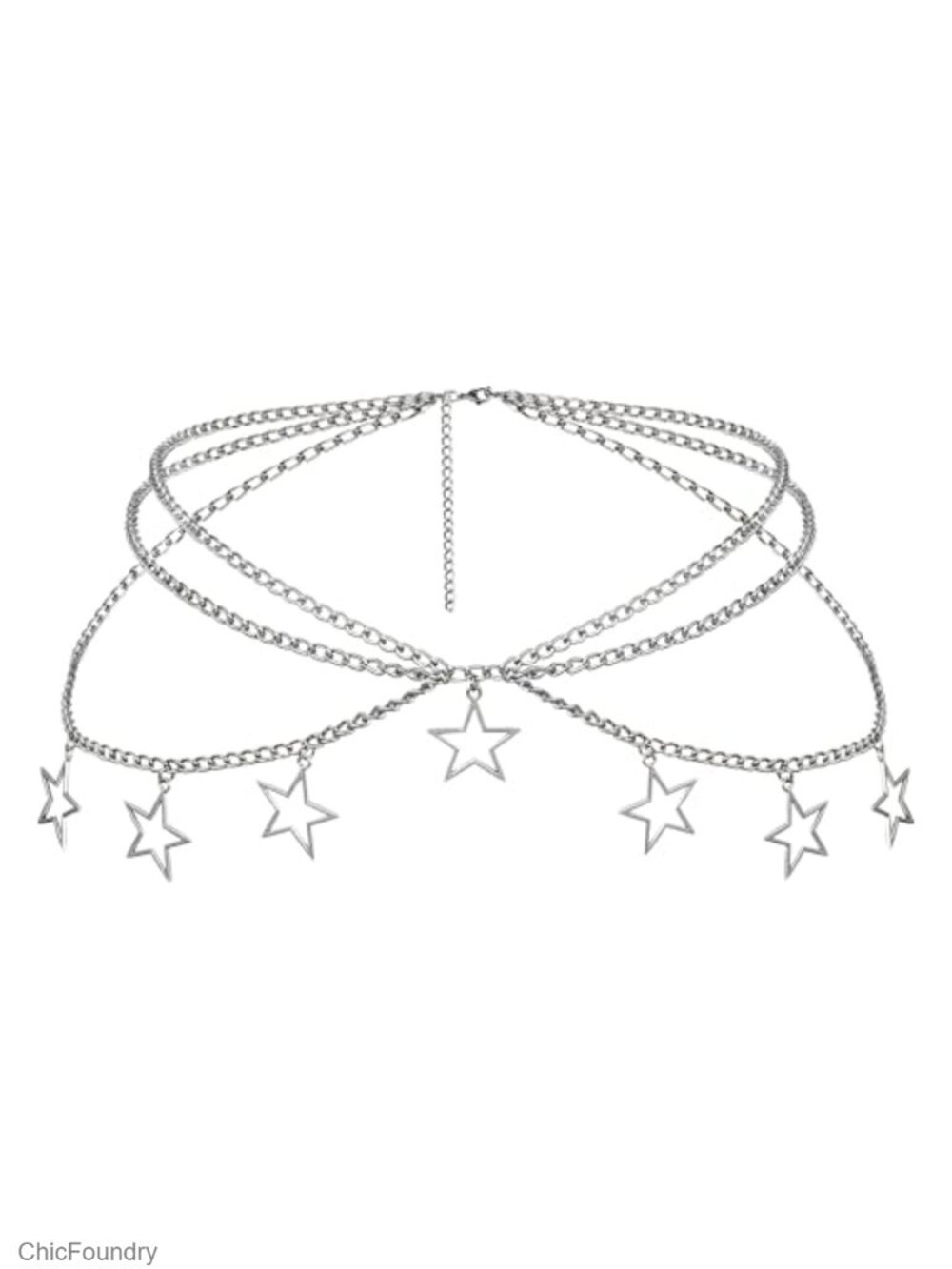 Goth Y2K Star Waist Chain Belt Edgy Punk Emo Grunge Body Chain